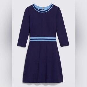 Draper James Navy Blue Persley Ponte Knit Stripe Dress